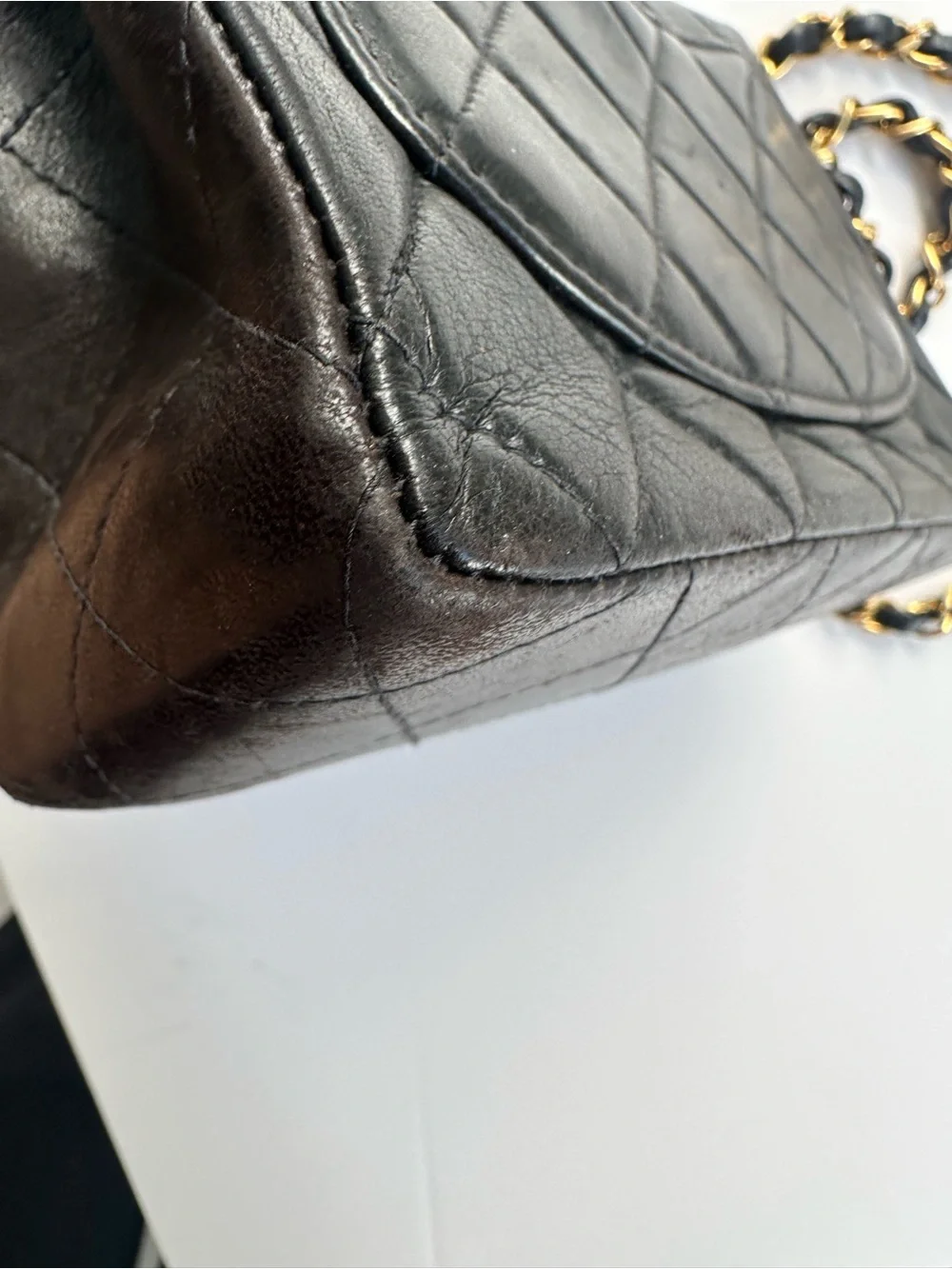 CHANEL Black Quilted Lambskin Mini Flap Crossbody with Gold Chain - Picture 10 of 14